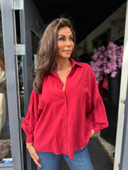 Blouse "Joulie" wijnrood
