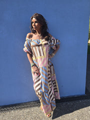 Lange jurk “Rainbow” licht roze
