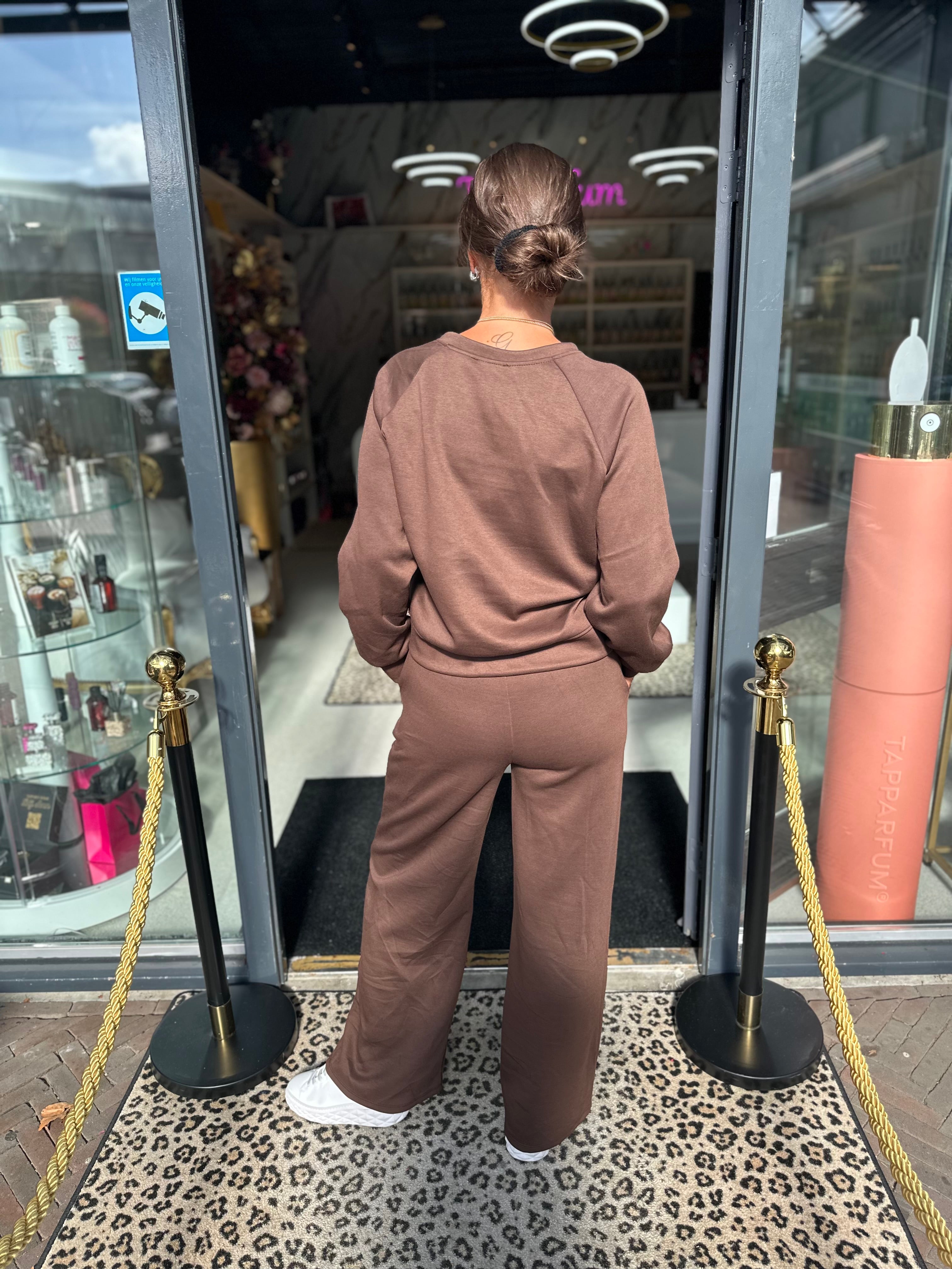 2 delig comfyset Milano donkerbruin