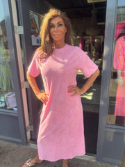 Badstof jurk "roze".