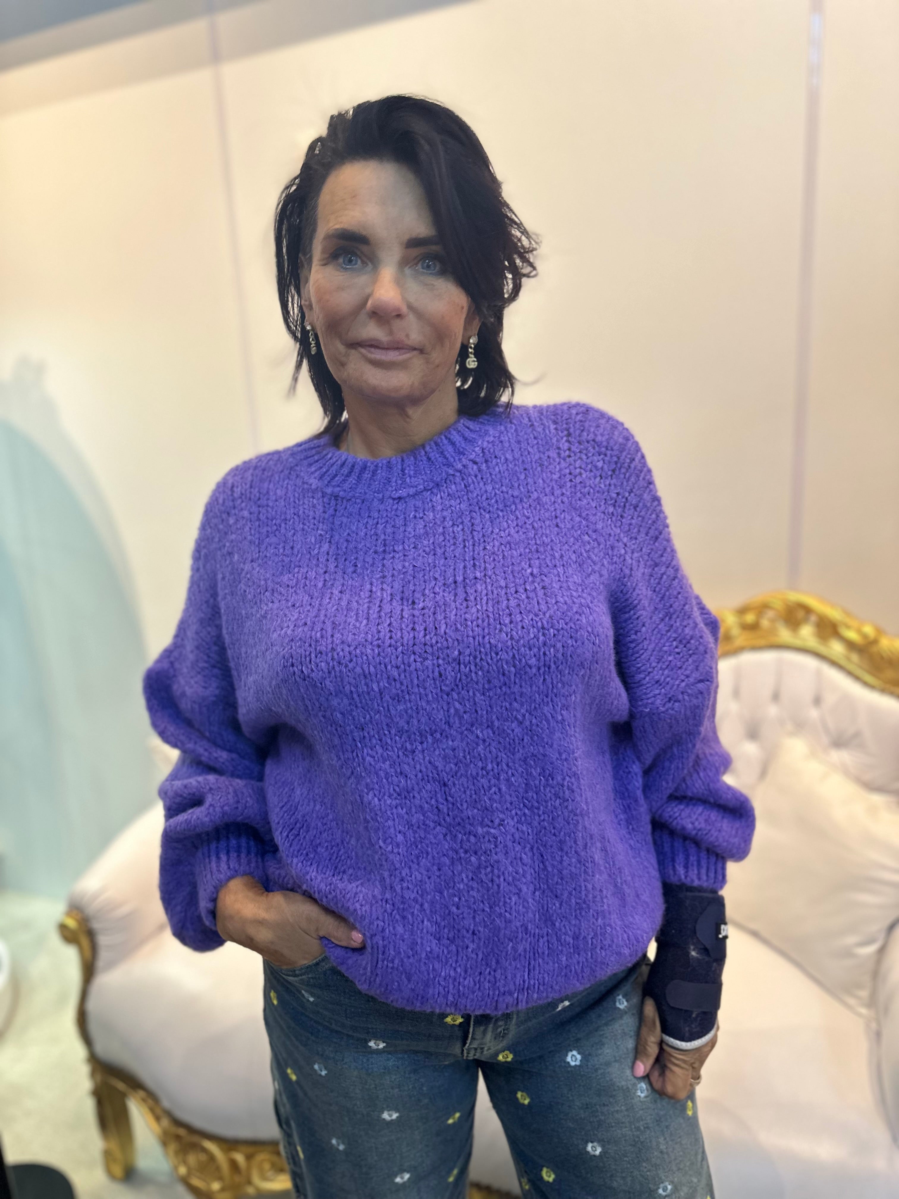 Gebreide trui "Knitted" Paars