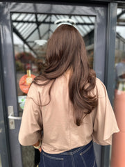 Top "Wide" vleermuismouw taupe