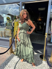 Jurk "Vino" Legergroen