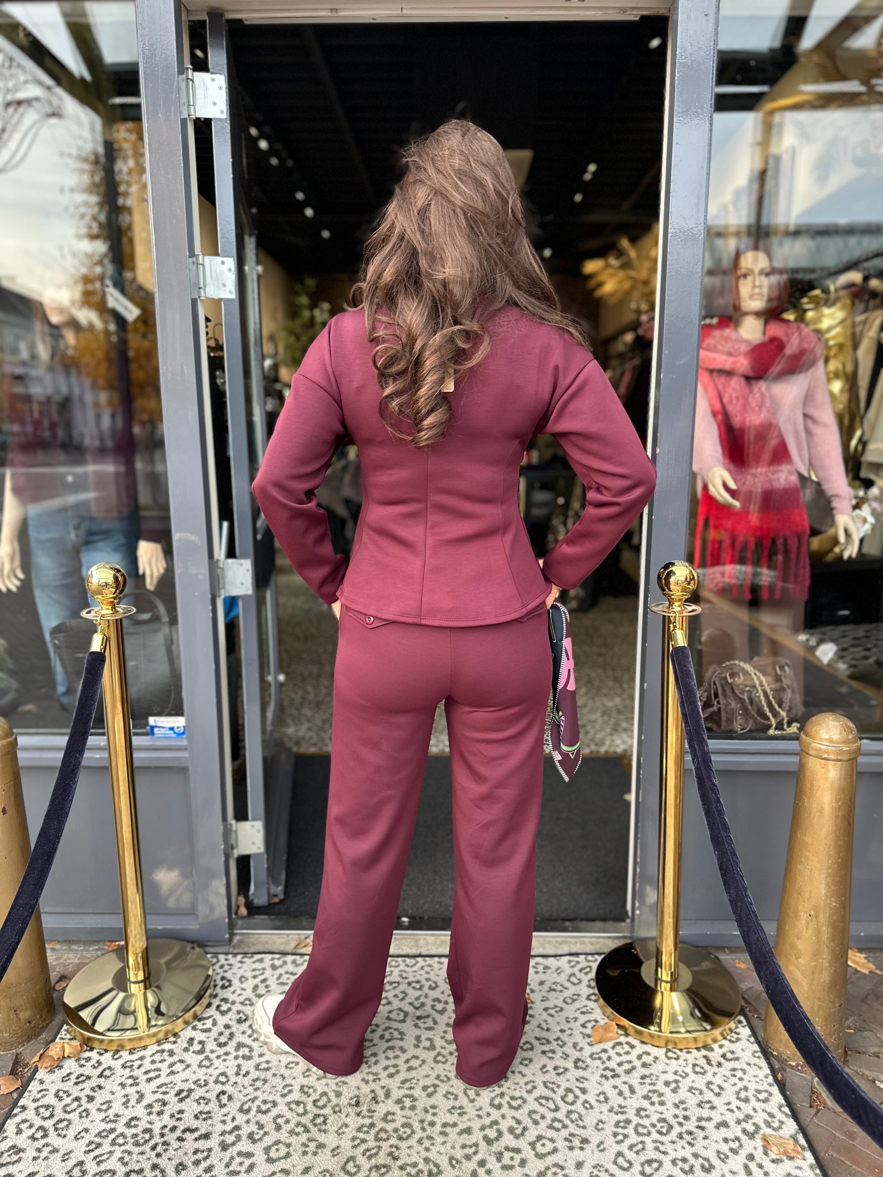 Comfy broek "Lizzy" Donker aubergine