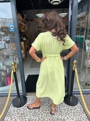 Jurk "Valencia" Limegroen