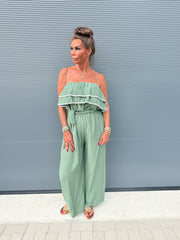 Strapless Jumpsuit "Venezuela" legergroen