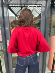 Top "Wide" vleermuismouw rood
