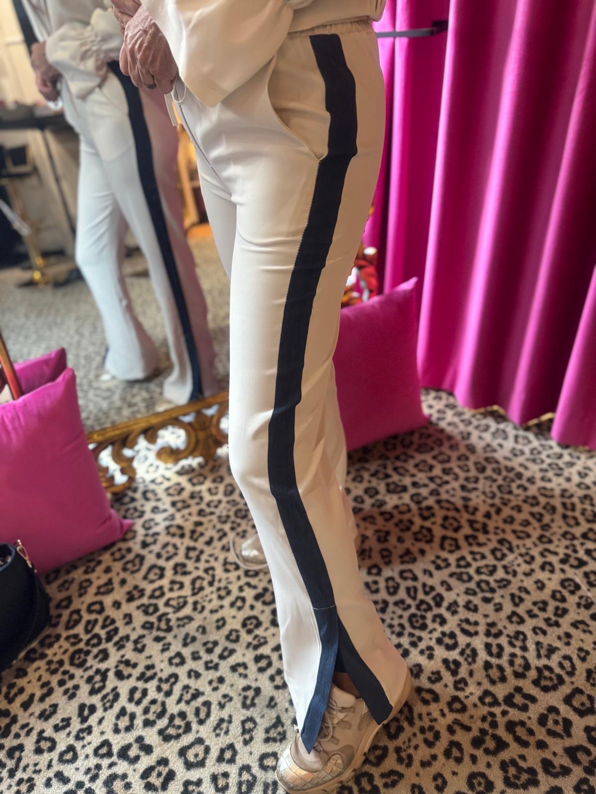 Broek "Sunny" Créme Streep