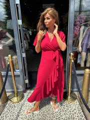 Wikkel jurk “Verona" Rood