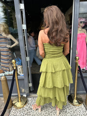 Strapless jurk "Ginger" Groen