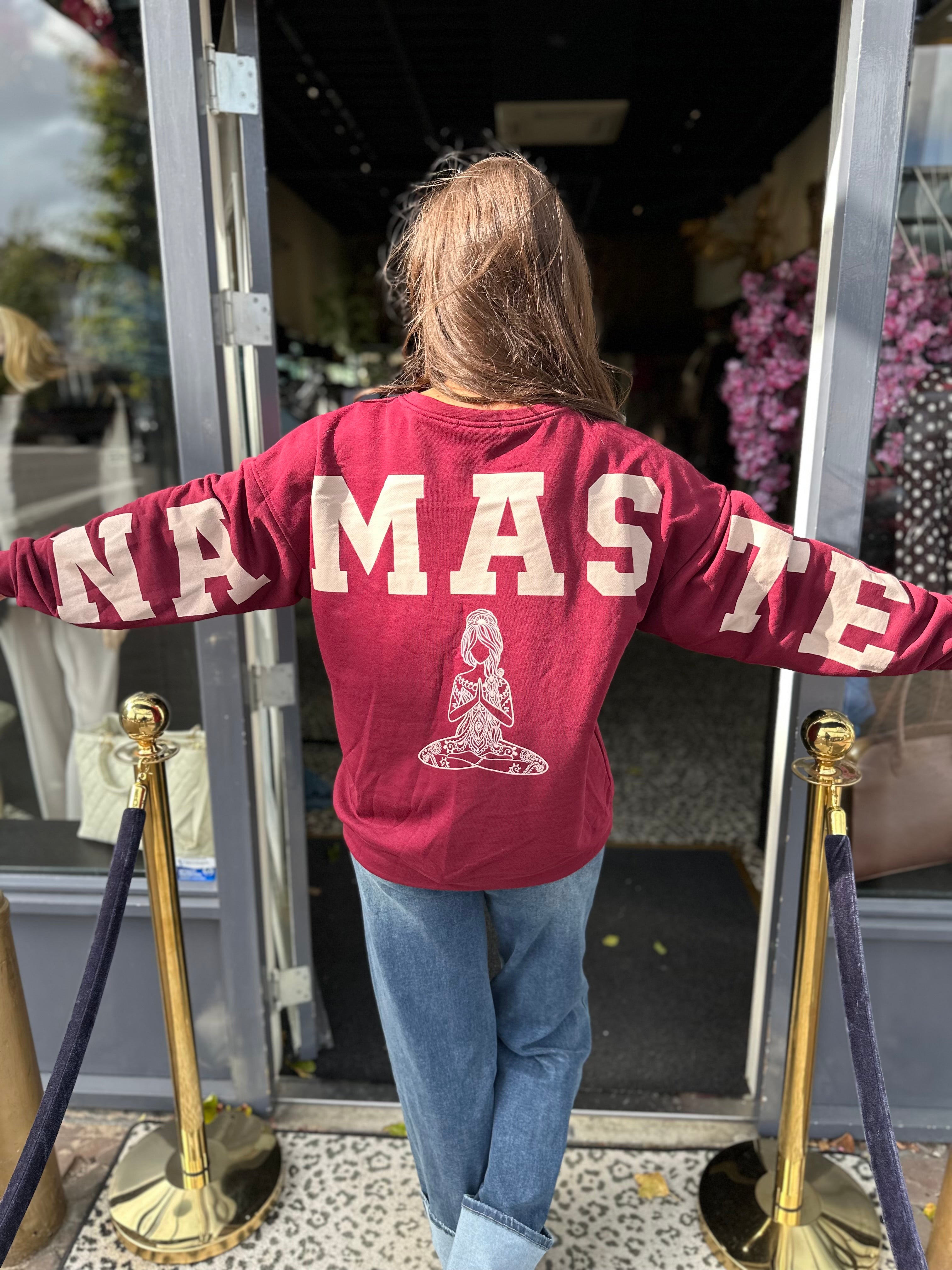Sweater "Namasté" bordeaux rood