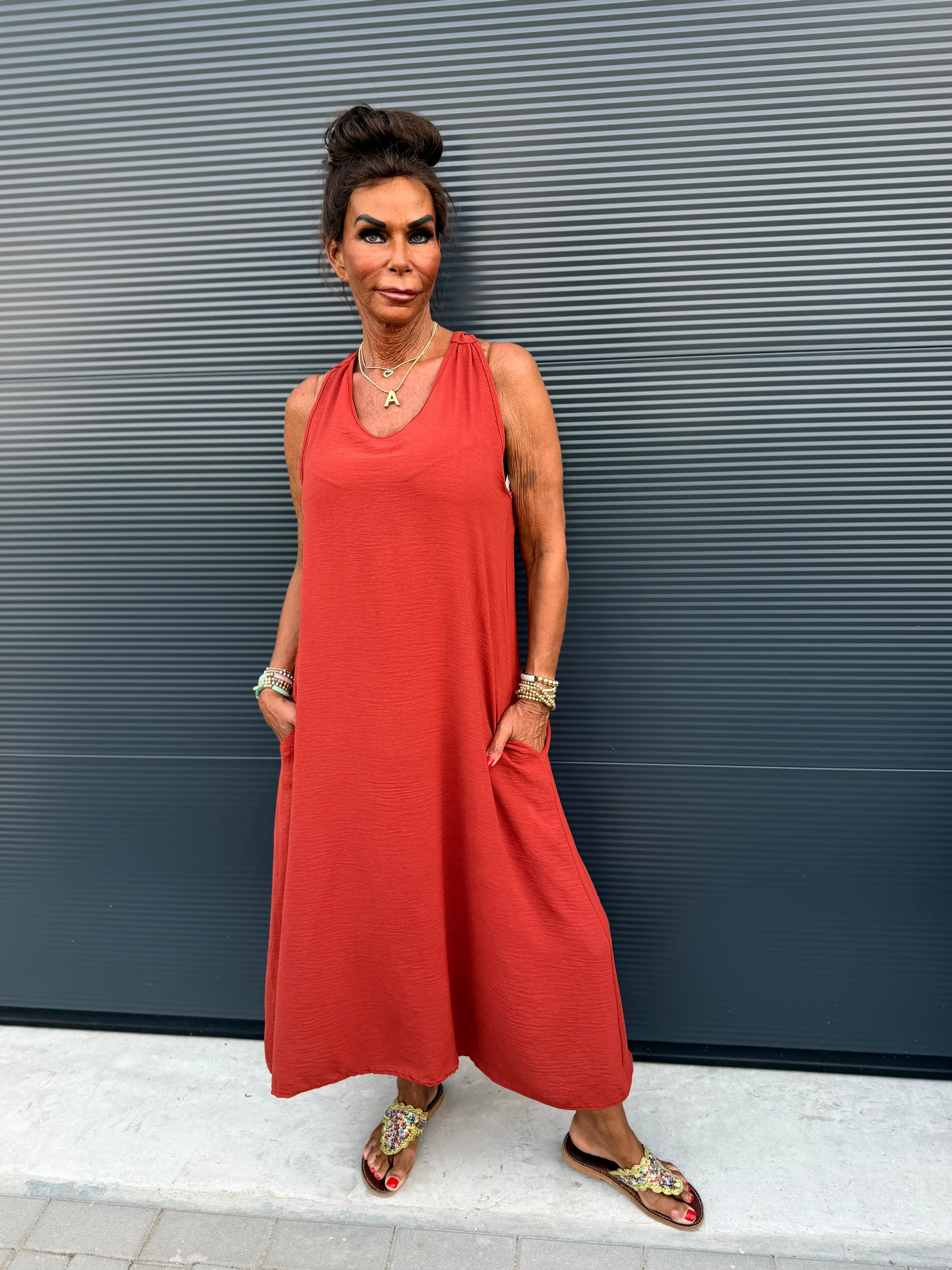 Lange jurk "Catarina" brique
