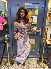 Bomberjasje satijn "Palm" bruin