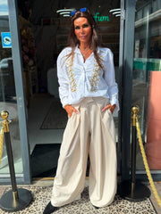 Wijde broek "Mies" beige