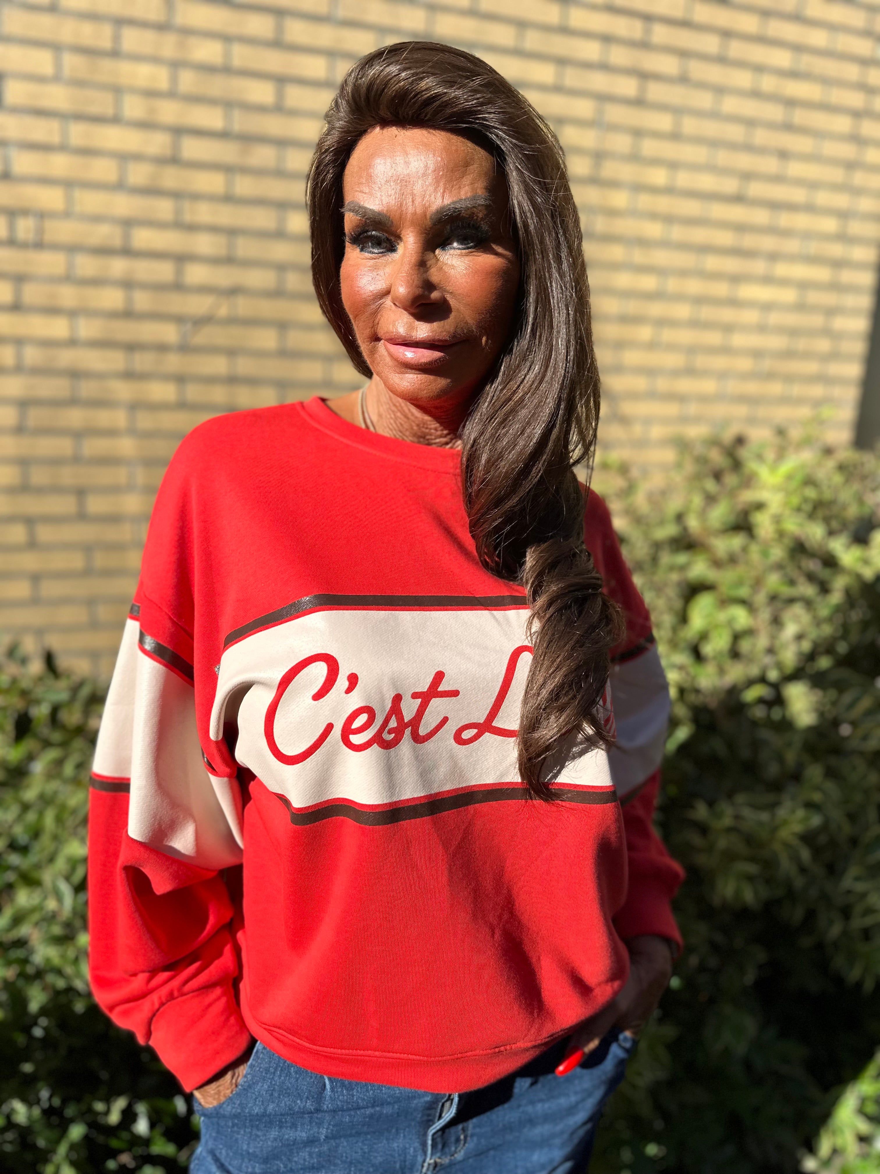 Trui "Cest la vie" rood