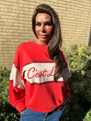 Trui "Cest la vie" rood
