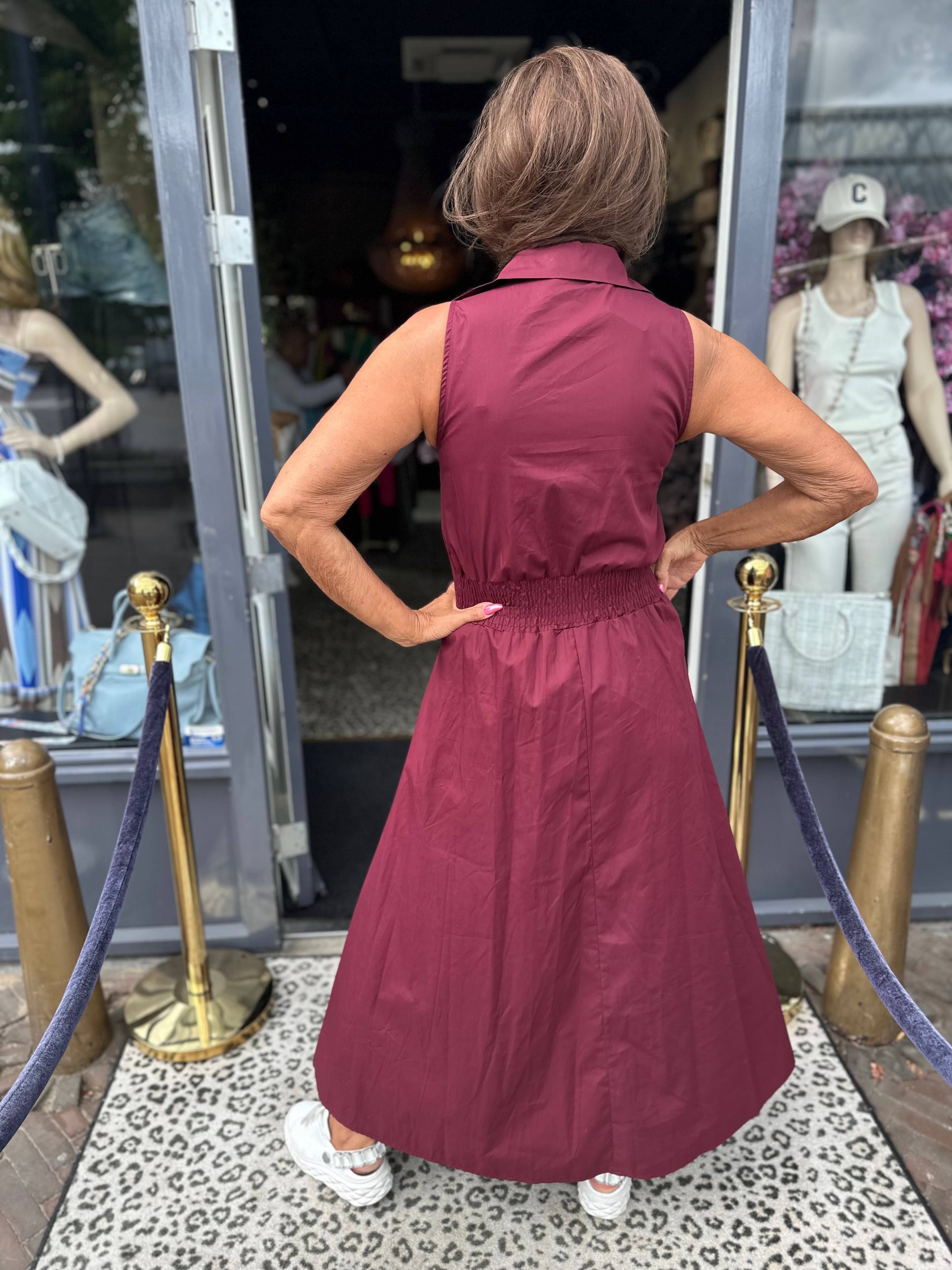 Jurk "Sandy" bordeaux