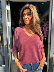 Top lurex "Mila" Bordeaux