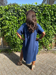 Jurkje "Kalyn" v-hals sky blauw