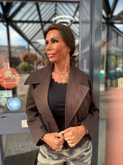 korte trenchcoat "Saar" Donkerbruin