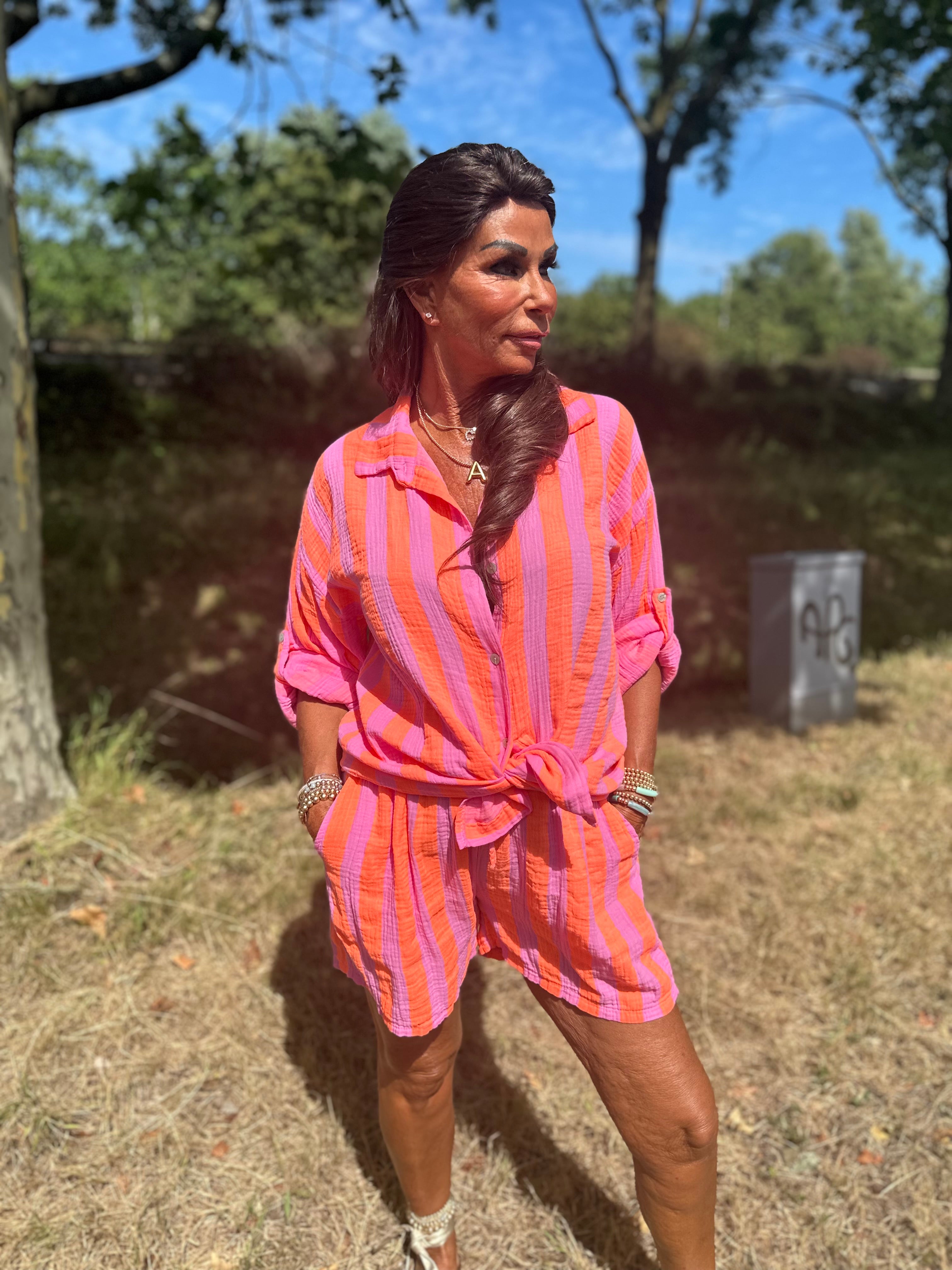 2 delig set "Summer" Oranje / roze