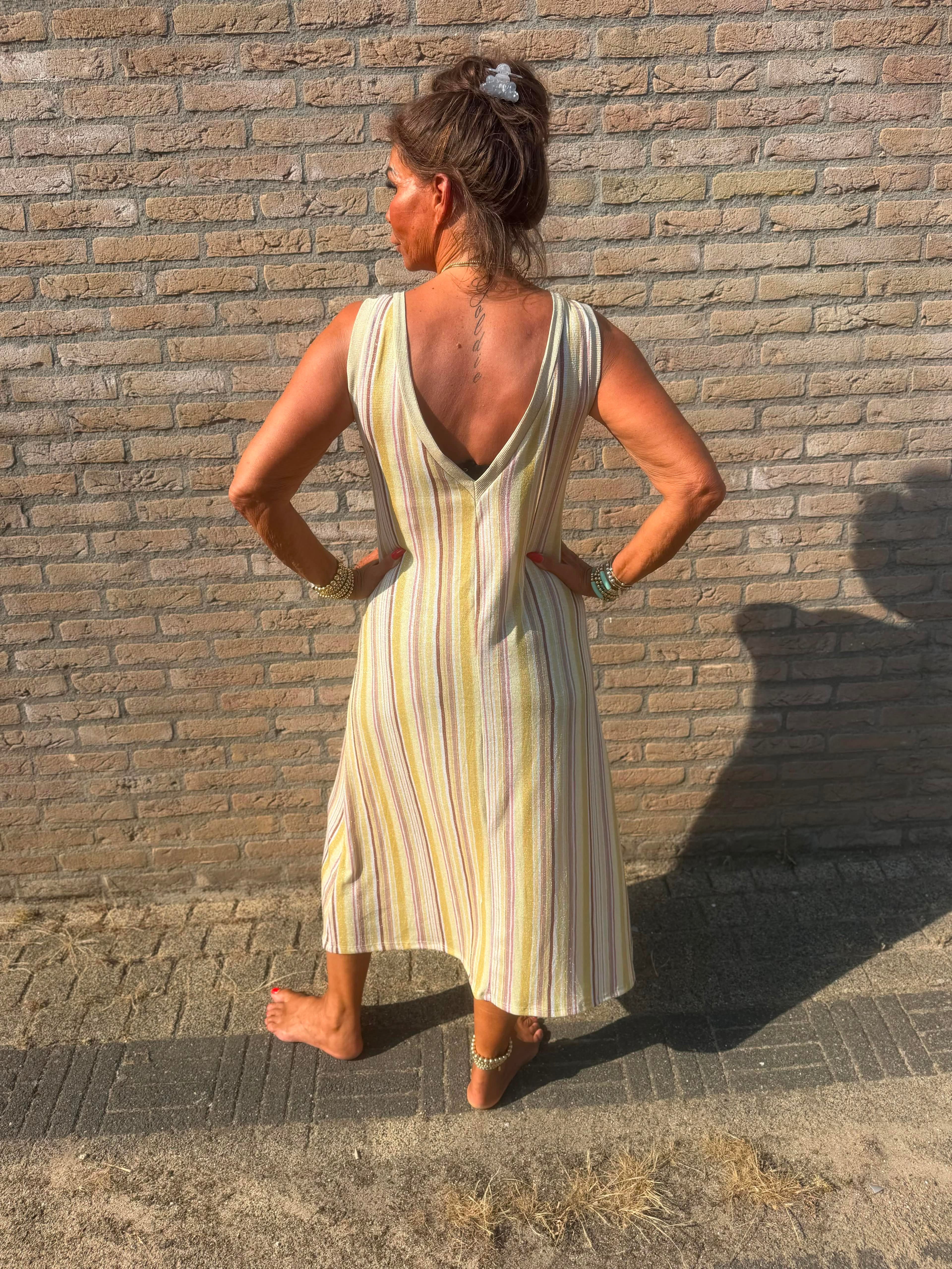 Lurex Jurk "Egyptian" geel goud