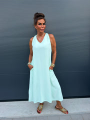Lange jurk "Catarina" mintgroen