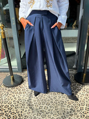 Wijde broek "Mies" donkerblauw