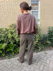 Top "Mooij" lange mouw choco