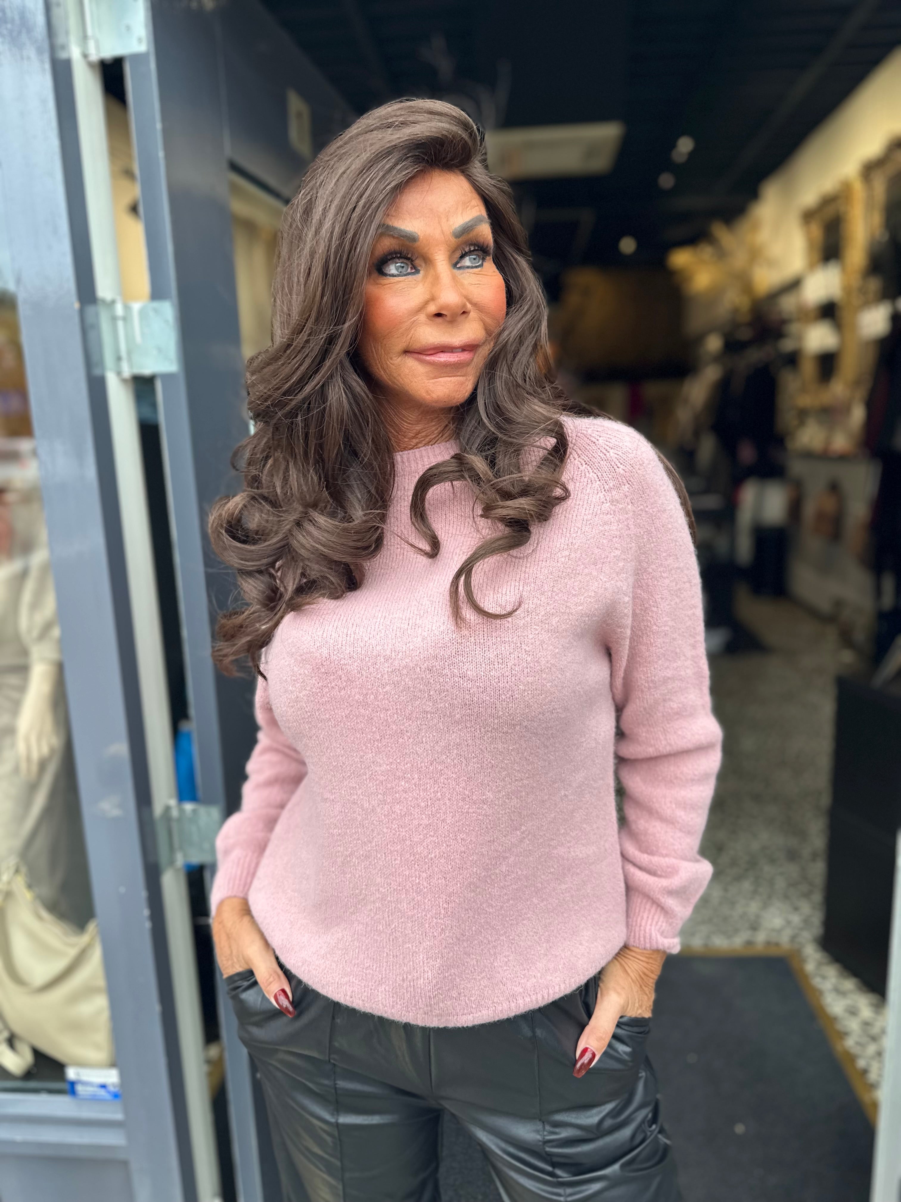 Top lange mouw "Cozy" Poederroze