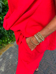 2 delig set "spaghettibandje Hydrofiel" rood