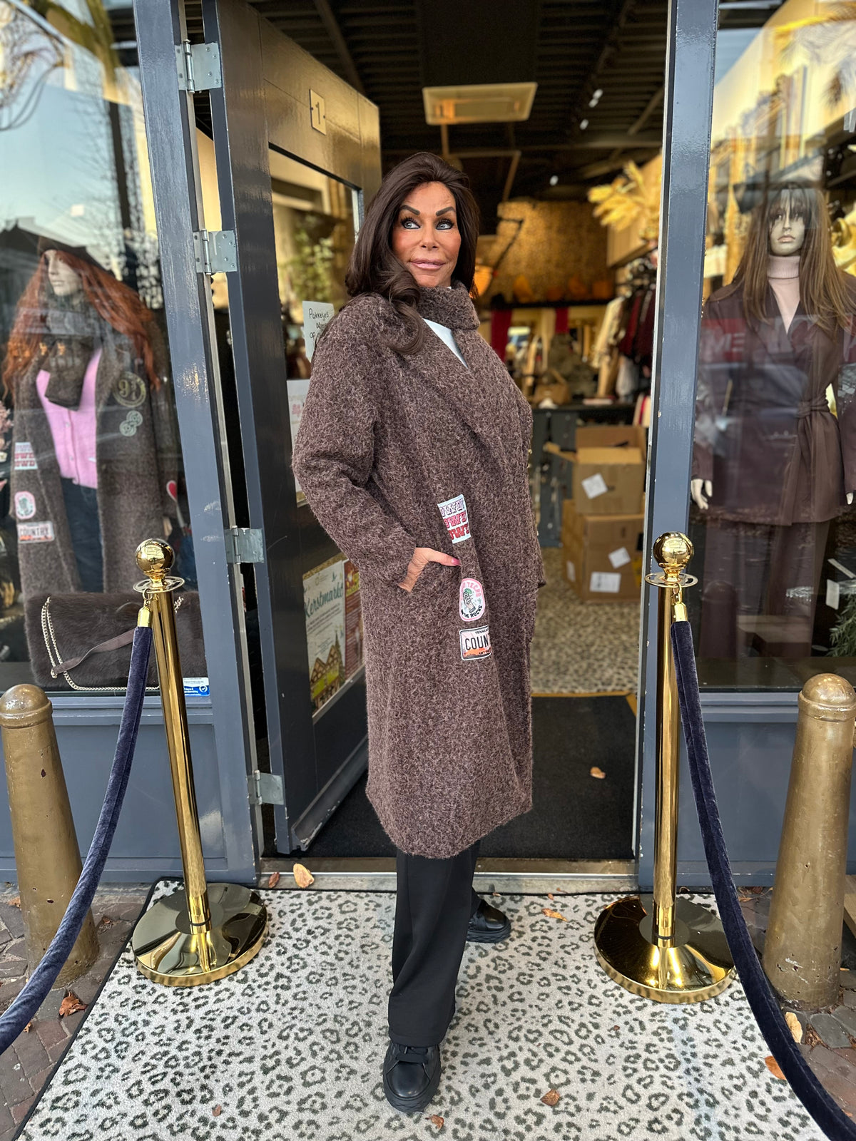 Jas met sjaal “Howdy” bruin