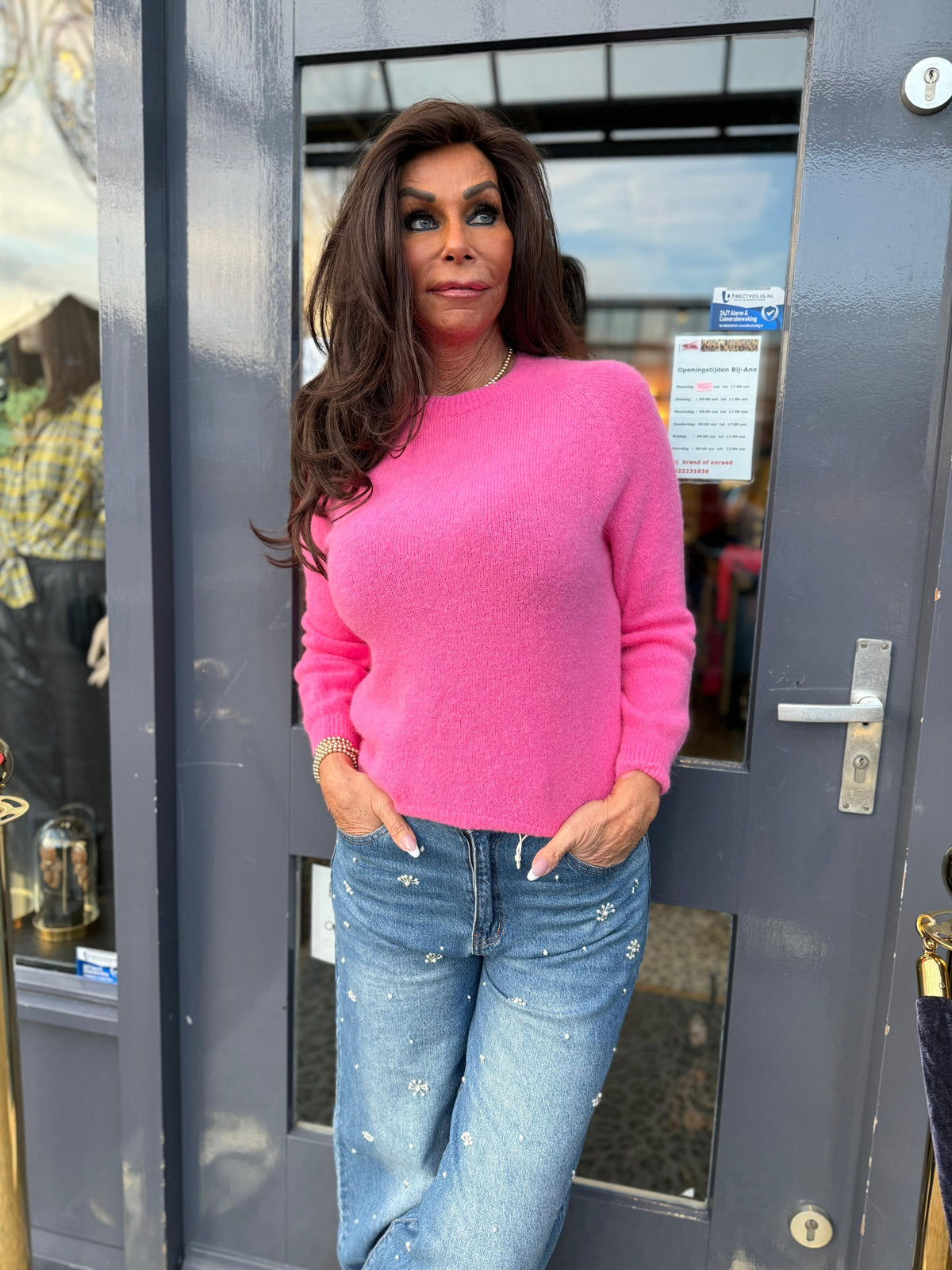 Top lange mouw "Cozy" Roze