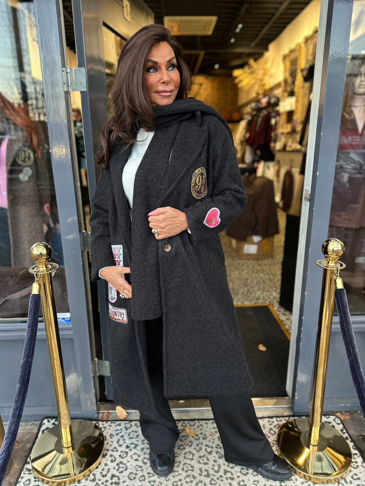 Jas met sjaal “Howdy” zwart