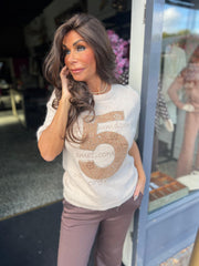Top "Number five" Beige