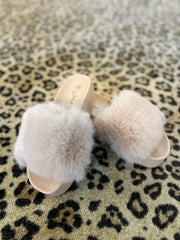 fake fur slippers "Annie" Beige