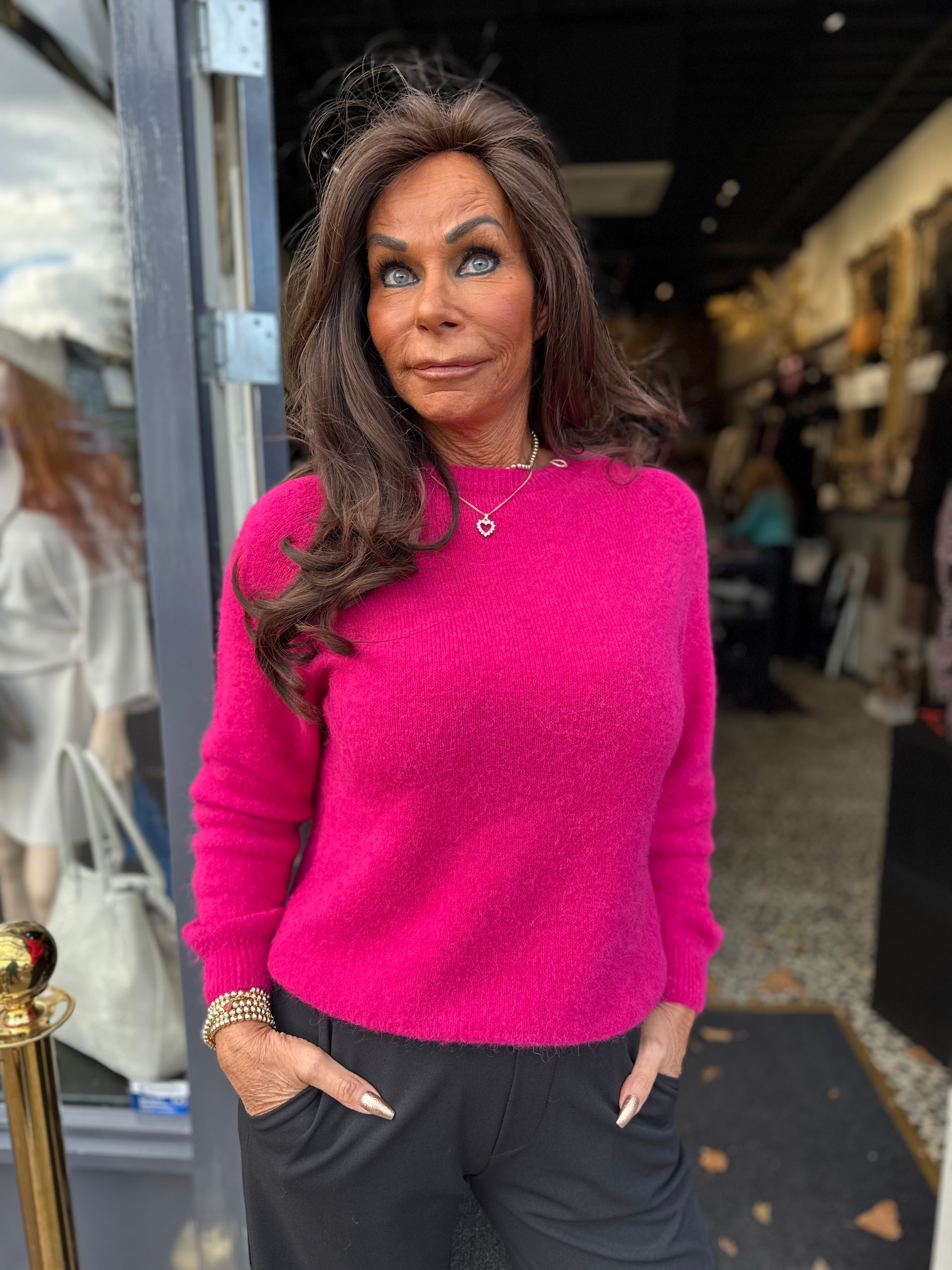 Top lange mouw "Cozy" Fuchsia