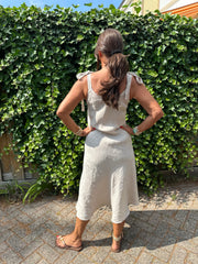 Linnen jurk Ribbon beige