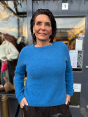 Top lange mouw "Cozy" Sky blauw