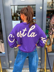 Sweater "Cest la vie" paars