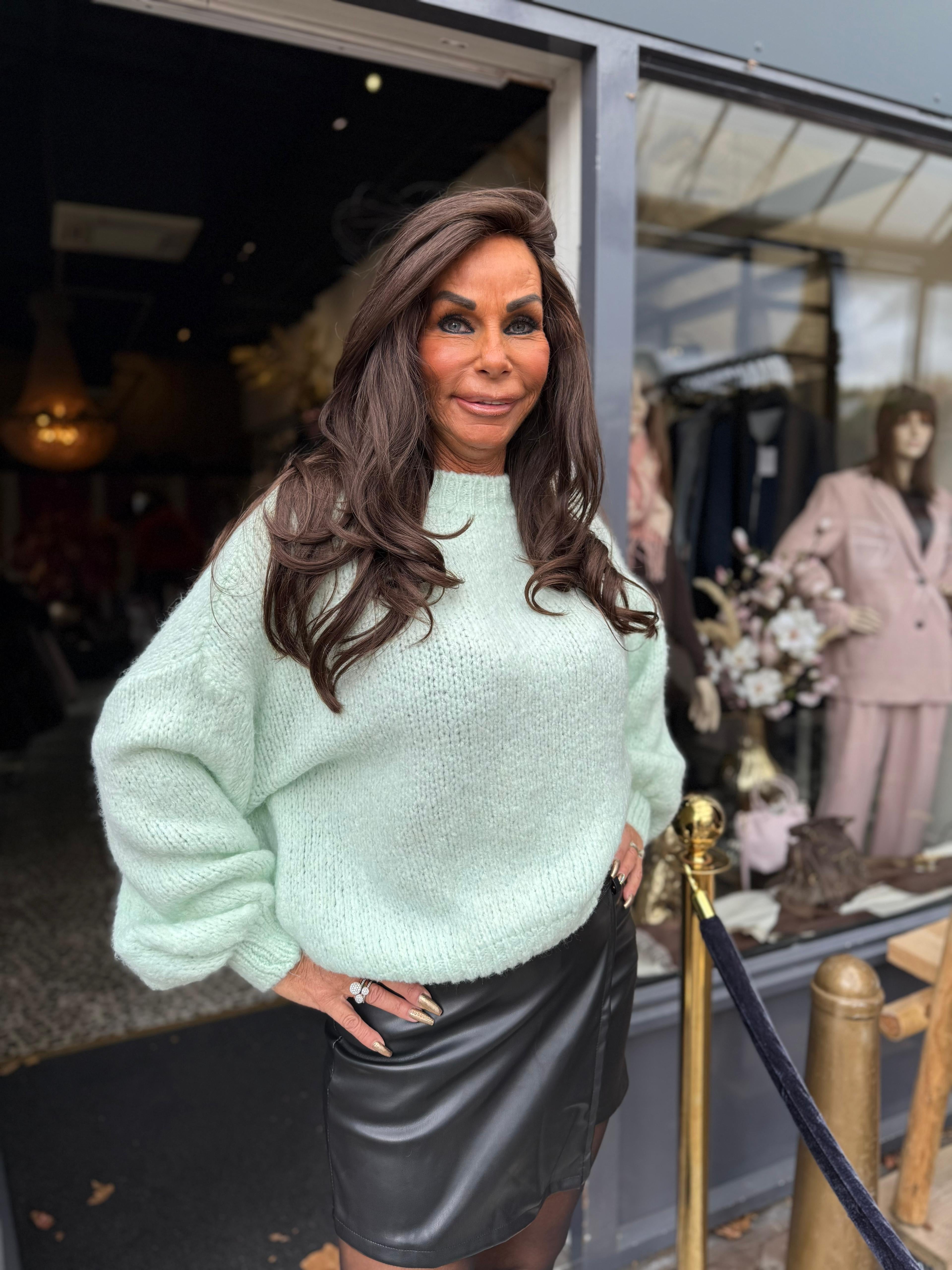 Trui "Knitted" Mintgroen