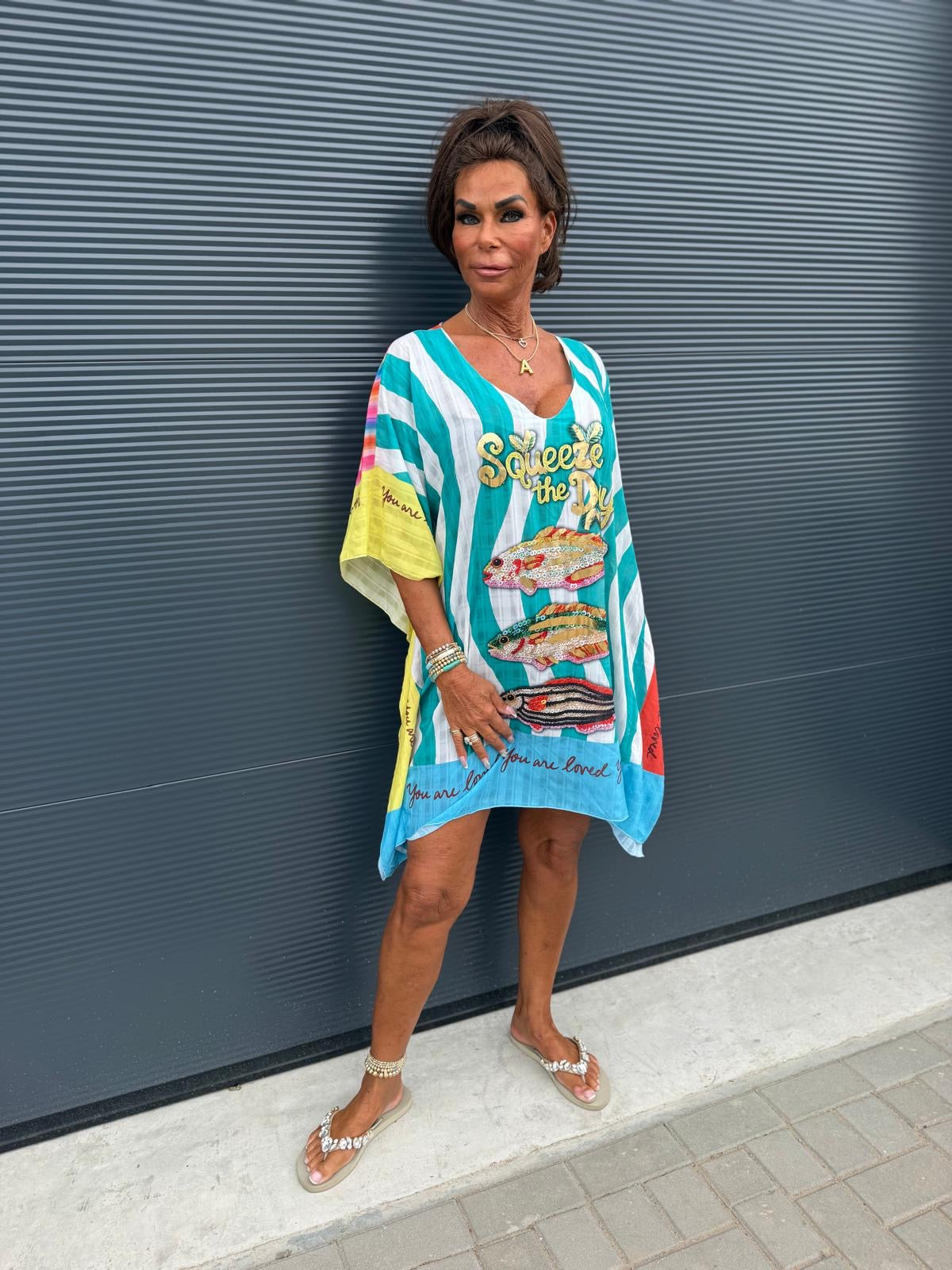 Tuniek jurk met print "Squeeze The day"