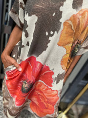Korte Lurex Jurk "Flower Frida" 40-46