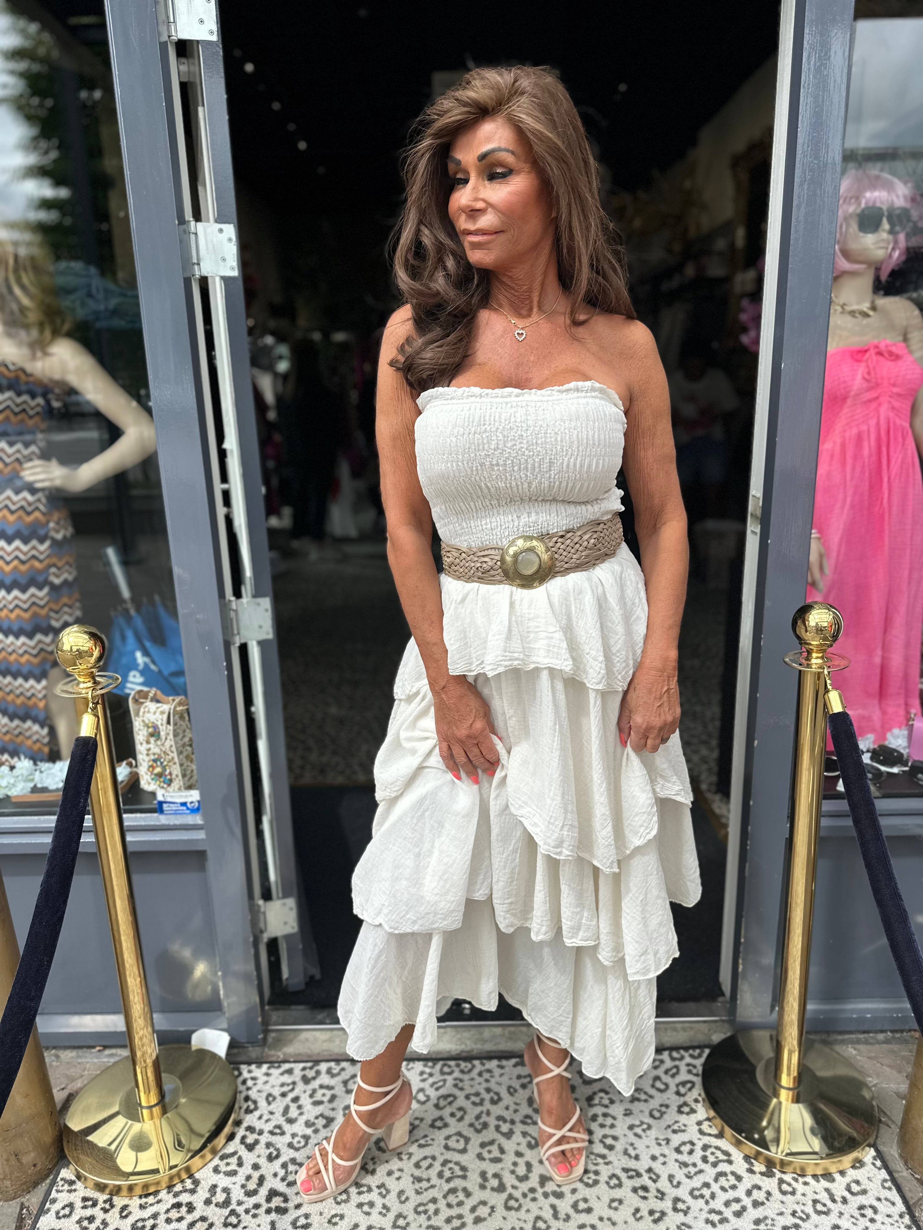Strapless jurk "Ginger" Offwhite