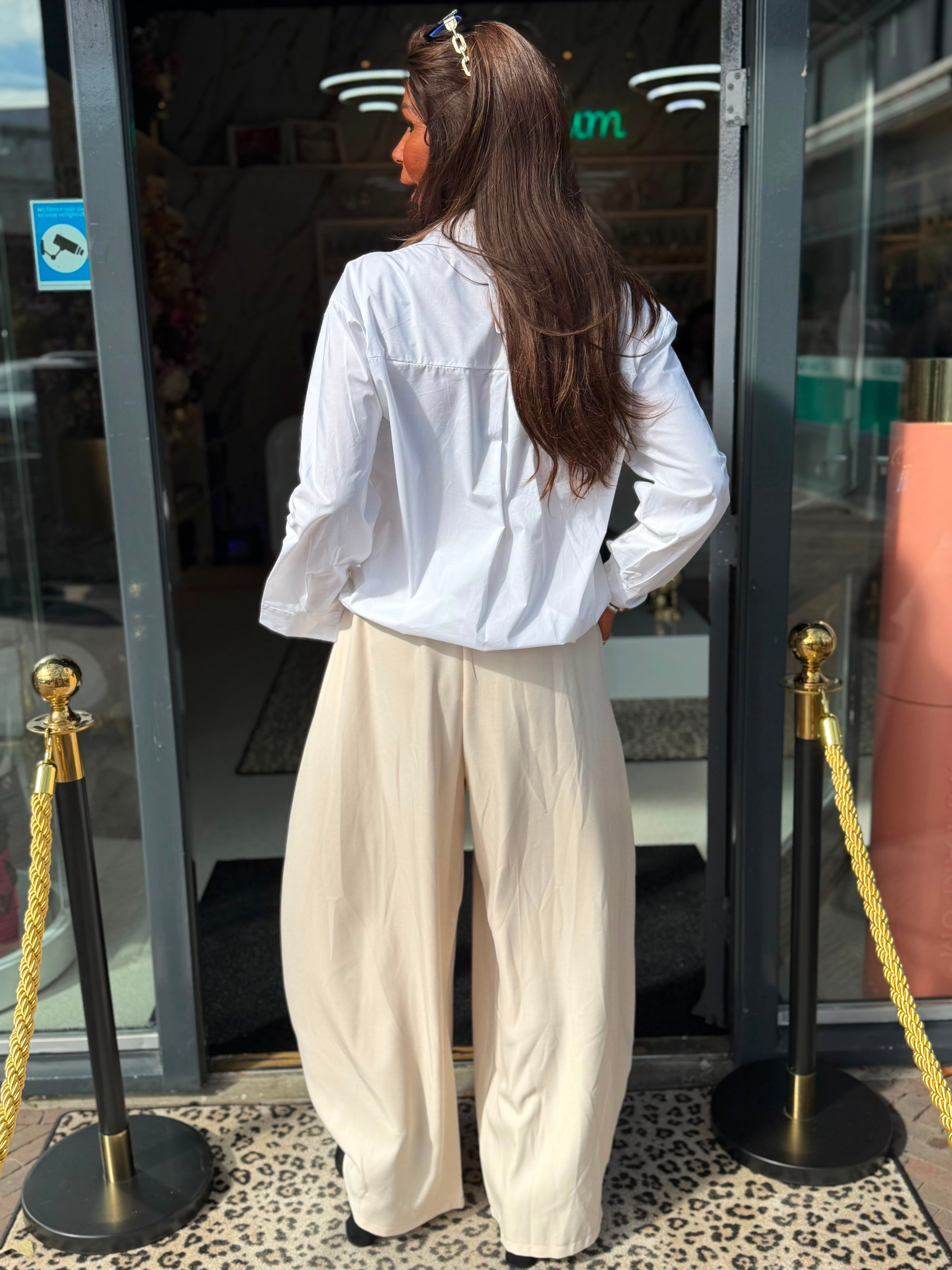 Wijde broek "Mies" beige
