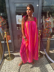 Lange jurk "Lowi" fuchsia