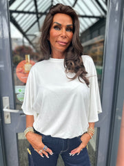 Top "Wide" vleermuismouw offwhite