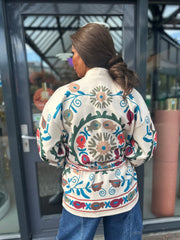 Kimono /jasje "Coby" print Ecru