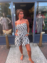 Korte jumpsuit zigzag Groen