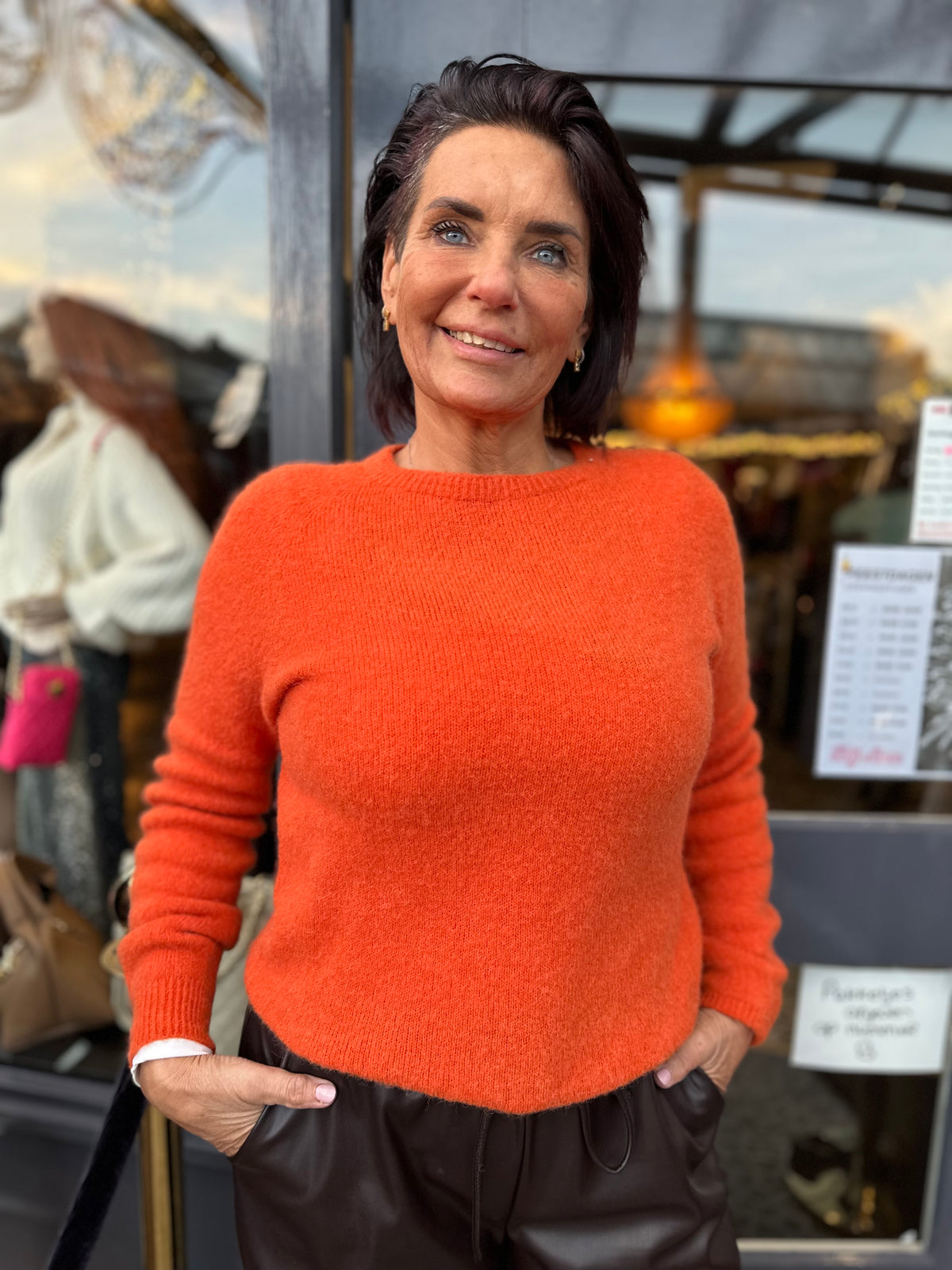 Top lange mouw "Cozy" Oranje